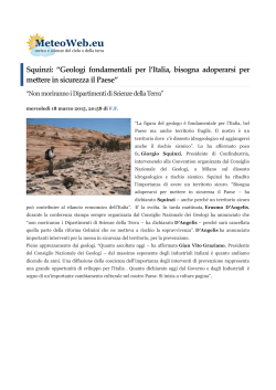 Squinzi: “Geologi fondamentali per l`Italia, bisogna
