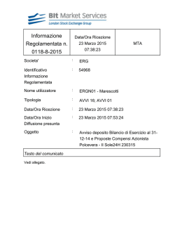 Informazione Regolamentata n. 0118-8-2015 - eMarket Storage
