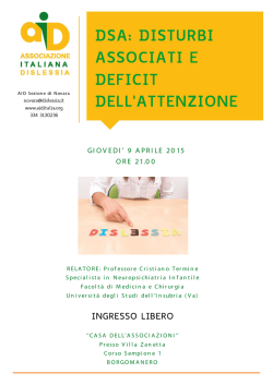 DSA: DISTURBI ASSOCIATI E DEFICIT DELL`ATTENZIONE