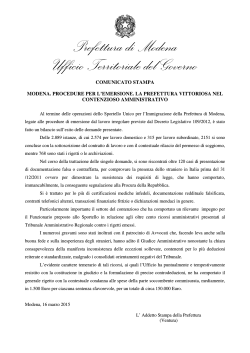 Prefettura di Modena Ufficio Territoriale del Governo