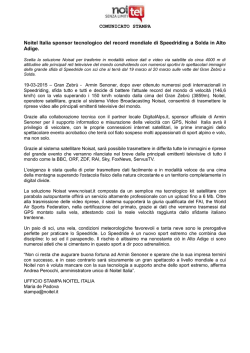 Noitel Italia sponsor tecnologico del record mondiale di