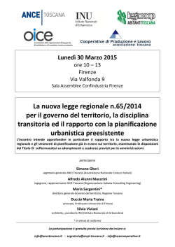 La nuova legge regionale n.65/2014 per il governo del territorio, la