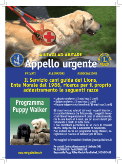 Appello urgente - Servizio cani