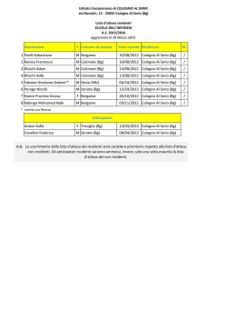 Graduatoria Lista d`attesa RESIDENTI e Anticipatari