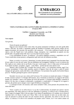 Discorso del Santo Padre Francesco alla
