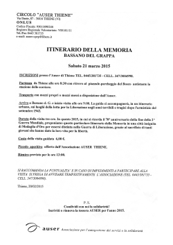ITINERARIO DELLA MEMORIA a Bassano del Grappa