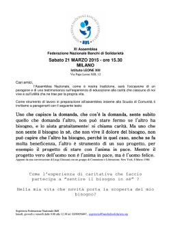 Sabato 21 MARZO 2015 - ore 15.30 MILANO |•–GŠ