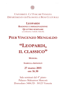 Seminario leopardiano (Prof. Mengaldo)