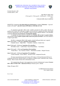 ISTITUTO STATALE DI ISTRUZIONE SUPERIORE