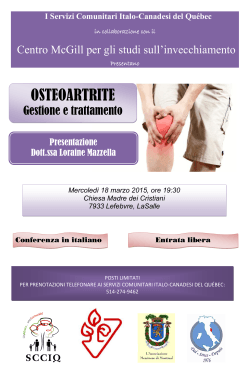 OSTEOARTRITE - Centre for Studies in Aging