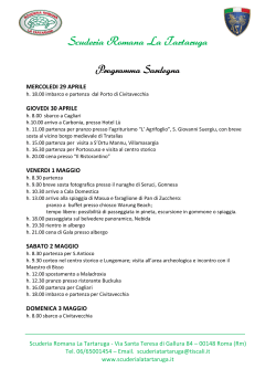 itinerario breve per brochure - Scuderia Romana "La Tartaruga"
