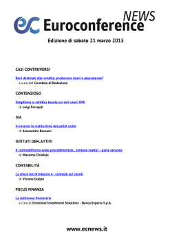 Edizione di sabato 21 marzo 2015