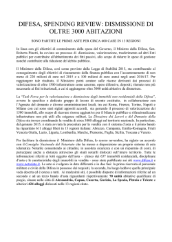 dismissione di oltre 3000 abitazioni