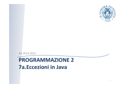 PROGRAMMAZIONE 2 7a.Eccezioni in Java
