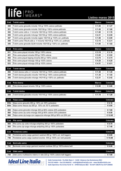 Listino marzo 2015 - Ideal Line Italia