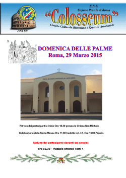 Domenica delle Palme Roma, 29 Marzo 2015