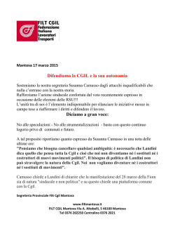 Difendiamo la CGIL e la sua autonomia Diciamo a