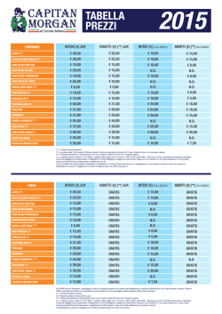 Programma Completo 2015 - Tabella Prezzi