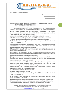 Invito per affidamento servizio Medico competente