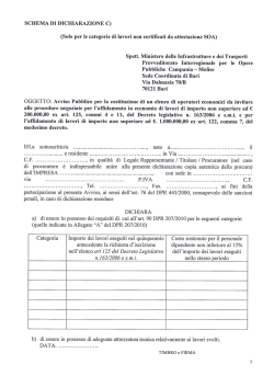 SCHEMA DI DICHIARAZIONE C) (Solo per le categorie di lavori non