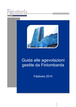 Guida alle agevolazioni gestite da Finlombarda S.p.A.