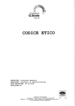 CODICE ETICO - Fondazione G. Scola ONLUS