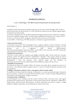 Informativa Privacy - Associazione Lesina