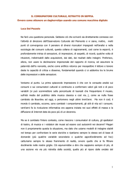 IL CONSUMATORE CULTURALE, RITRATTO IN SEPPIA. Ovvero