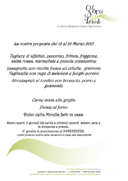 guarda il menu - Ca` Nova del Tenente