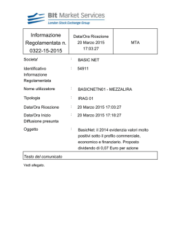 Informazione Regolamentata n. 0322-15-2015