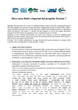 Dove sono finiti i risparmi del progetto Newton ?