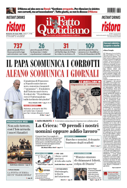 IL PAPA SCOMUNICA I CORROTTI ALFANO