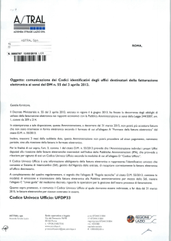 comunicazione dei Codici identificativi degli uffici