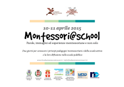 10-11 aprile 2015 - Fondazione Montessori Italia