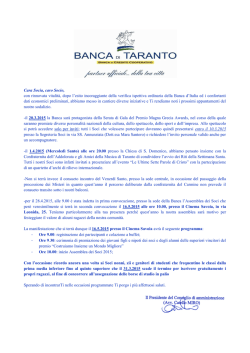 Lettera del Presidente ai Soci