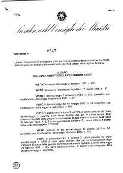 Ocdpc n. 227 del 6 marzo 2015 - Dipartimento della Protezione Civile
