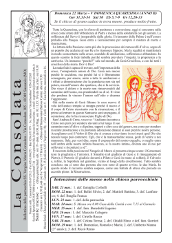 Il Bollettino di questa settimana