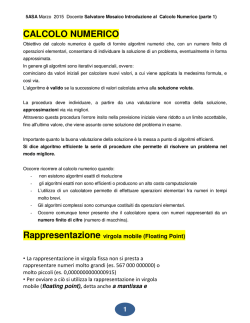 Introduzione al Calcolo Numerico (parte 1)