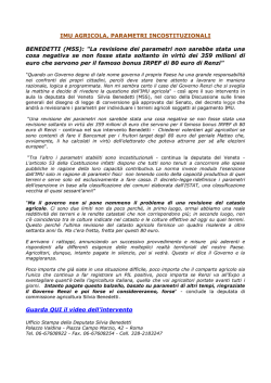 IMU AGRICOLA, PARAMETRI INCOSTITUZIONALI