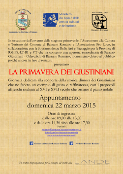 Domenica 22 Marzo - Associazione Pro Loco Bassano Romano