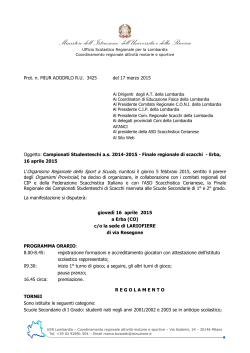 Prot. MIURAOODRLO R.U. 3425 del 17 marzo 2015