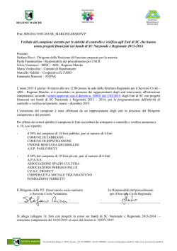 Verbale del campione estratto per le attività di controllo e verifica