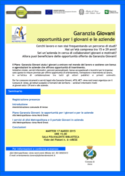 invito seminari garanzia giovani ARESE