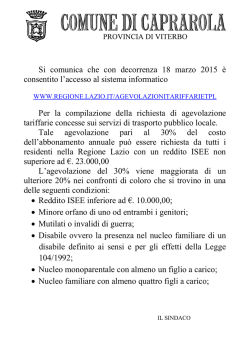 Informativa relativa alle agevolazioni TPL