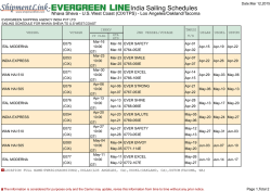 India Sailing Schedules