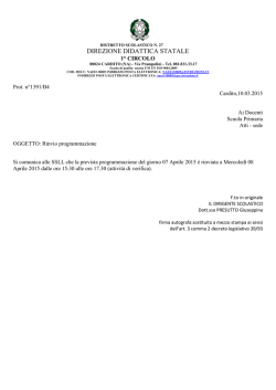 DIREZIONE DIDATTICA STATALE - Primo Circolo didattico di Cardito