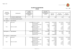 BILANCIO DI PREVISIONE SPESE
