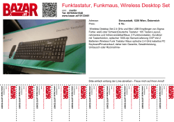 Funktastatur, Funkmaus, Wireless Desktop Set von Sigma