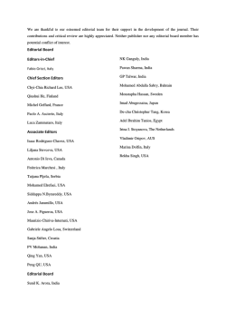 Editorial Board Editors-in-Chief Chief Section Editors Associate