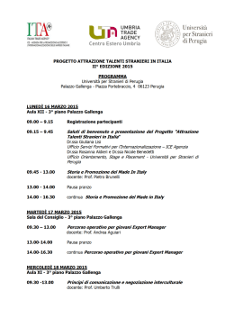 programma delle attività - Università per Stranieri di Perugia